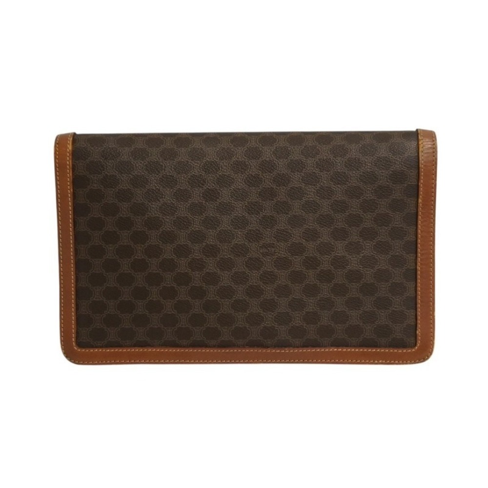 CELINE Clutch Bag Macadam Brown Leather - Picture 2 of 9